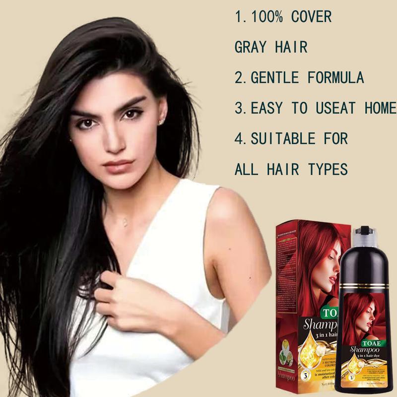 TOAE Black hair dye, herbal, suitable for both men and women, 100% covers white hair Haircare