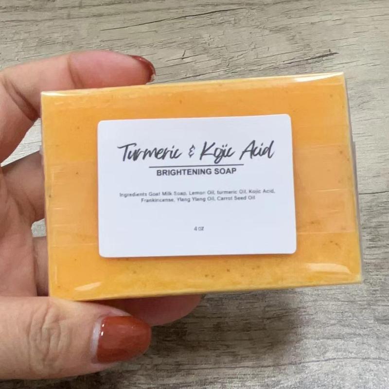 Lemon Turmeric Kojic Soap, Turmeric Face And Body Soap, Turmeric Soap Bar, Natural Turmeric Soap Bar Body Care Body Wash Coconut Organic Acne Comfort Cleansing Skin Repair Skin Care Cleanser