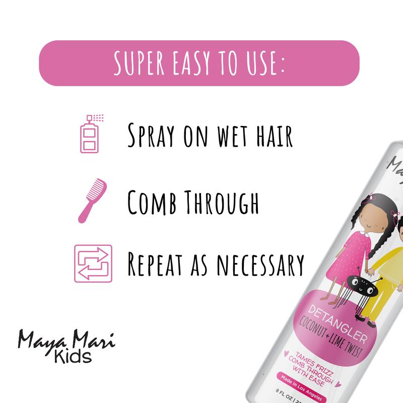 Maya Mari Kids Detangler, with Argan Oil, Coconut Oil, and Lime Oil, 8 oz Haircare Moisture