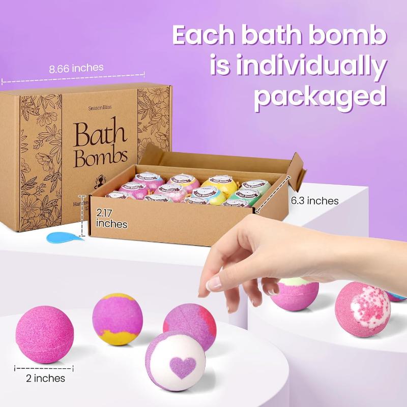 Luxurious Handmade Bubble Bath Bombs - Shea Butter Infused | Turmeric Soap, Perfect Gift Set for All! Cherry Skin Repair Body Wash bath  fizzies