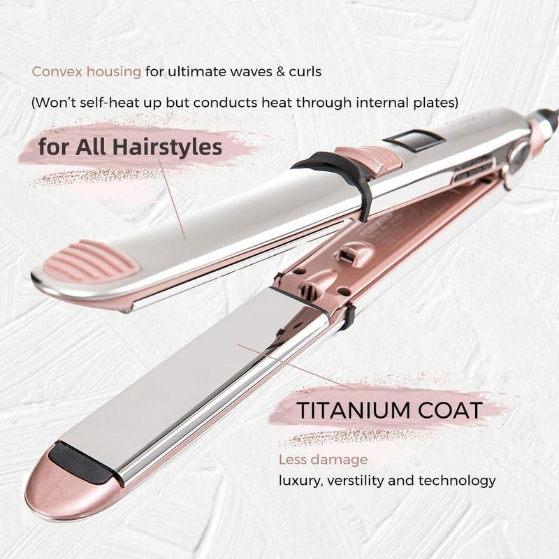 2 in 1 Hair Straightener & Hair Curler, 1 Box Fast Heating Hair Straightener, Professional Hair Styling Tool for Women & Girls