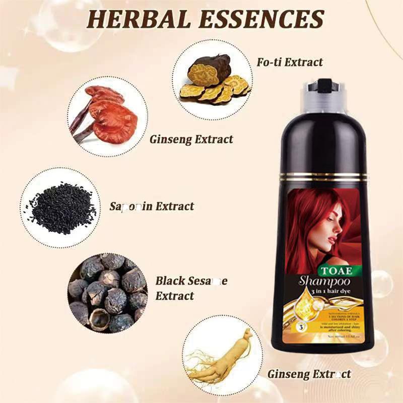 TOAE Black hair dye, herbal, suitable for both men and women, 100% covers white hair Haircare