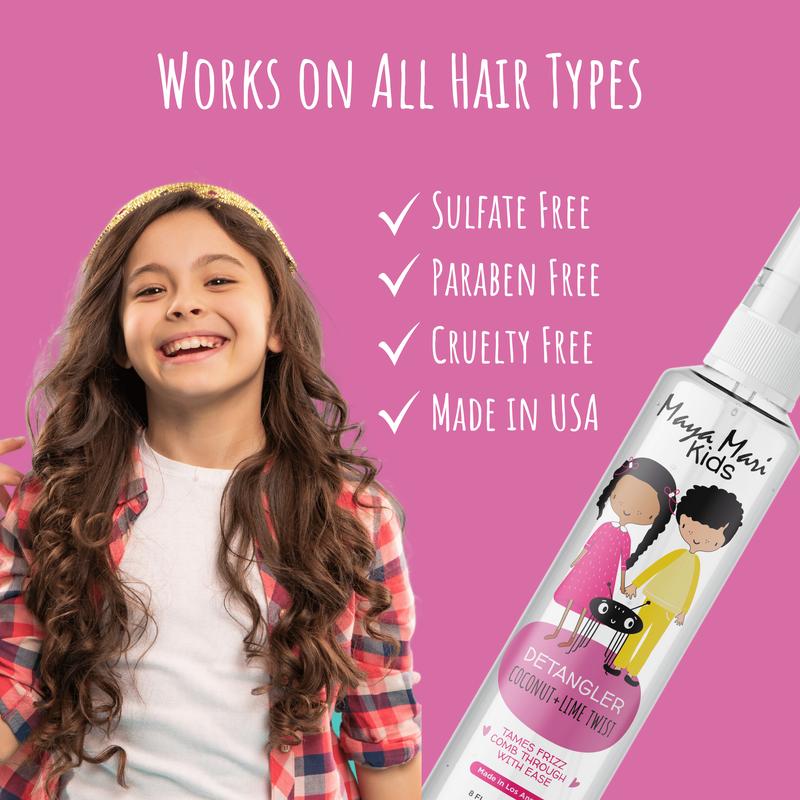 Maya Mari Kids Detangler, with Argan Oil, Coconut Oil, and Lime Oil, 8 oz Haircare Moisture