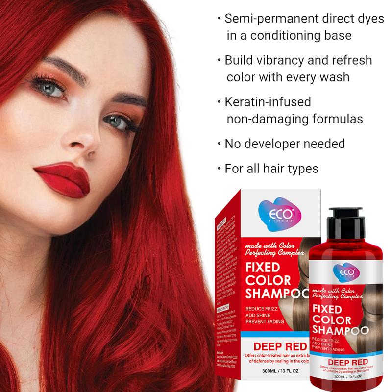 Color-Protecting Shampoo for Red Hair 300ml 10.144 oz - Suitable for Blonde, Silver, and Gray Hair - Anti-Brassy, Removes Yellow and Brassy Tones from Dyed and Bleached Hair, Keeps Your Hair Red for Longer deep red silver blue yellow purple