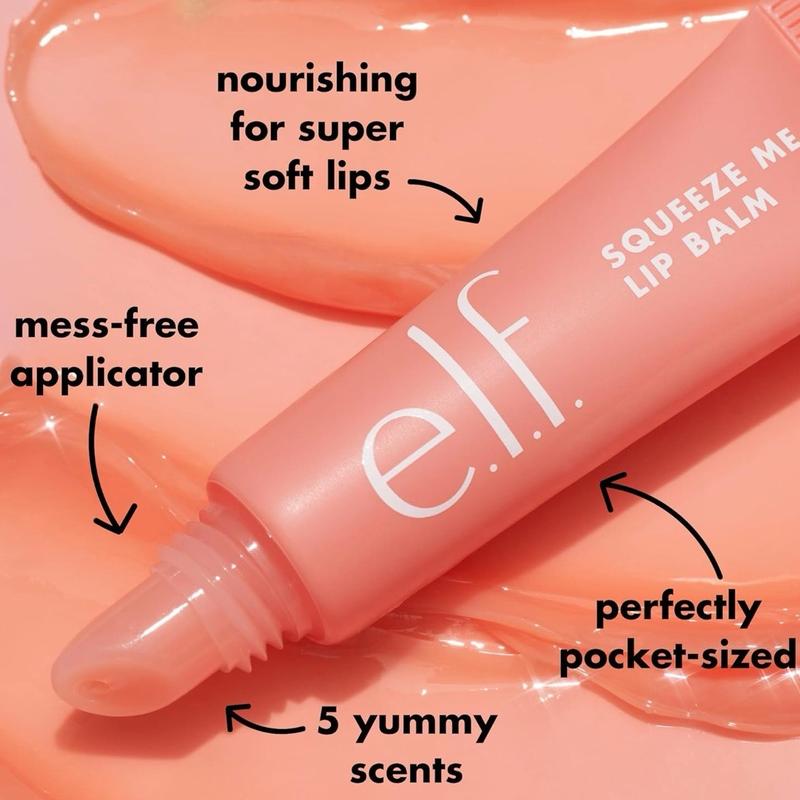 e.l.f. Squeeze Me Lip Balm - Peach Infused with Hyaluronic Acid for Moisturized Lips - Lipgloss, Gloss Nourishing Skincare