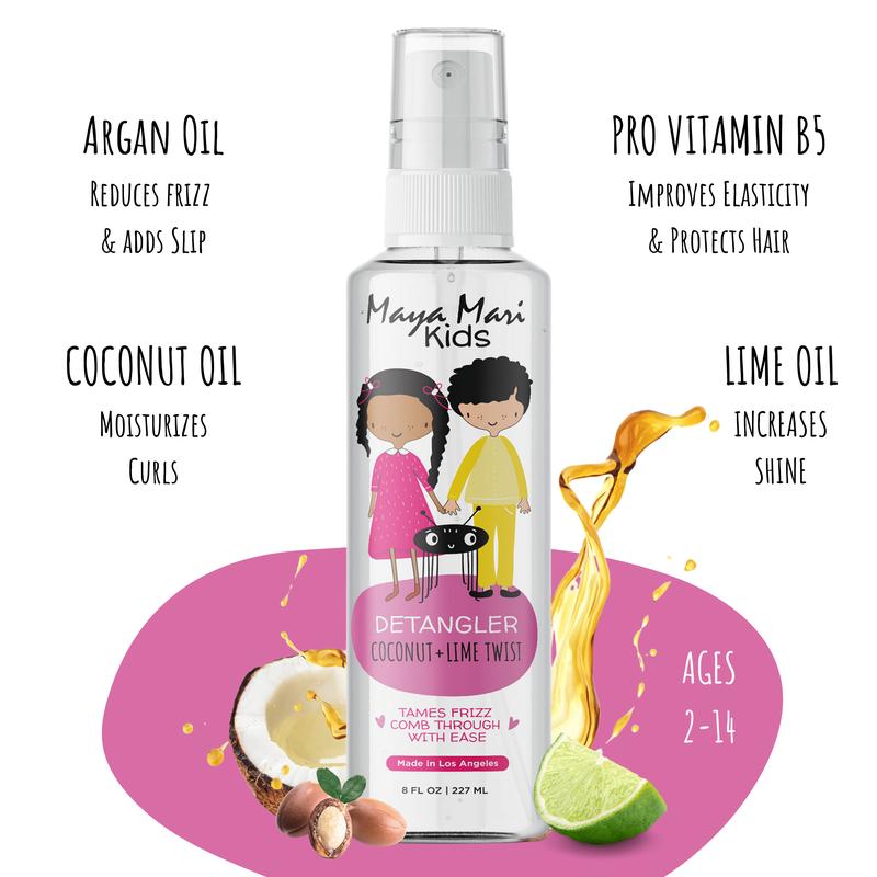 Maya Mari Kids Detangler, with Argan Oil, Coconut Oil, and Lime Oil, 8 oz Haircare Moisture