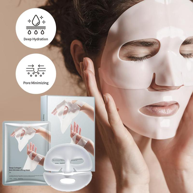 Deep Moisturizing Collagen Mask, 5 Counts box Hydrating Firming Face Mask, Moisturizing Face Mask, Face Care Product for Women & Men