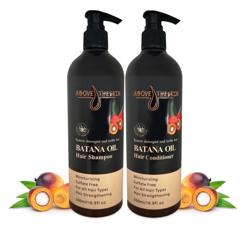 Batana Oil Shampoo and Conditioner 500ML, Sulfate Free, Restore damaged and brittle hair.