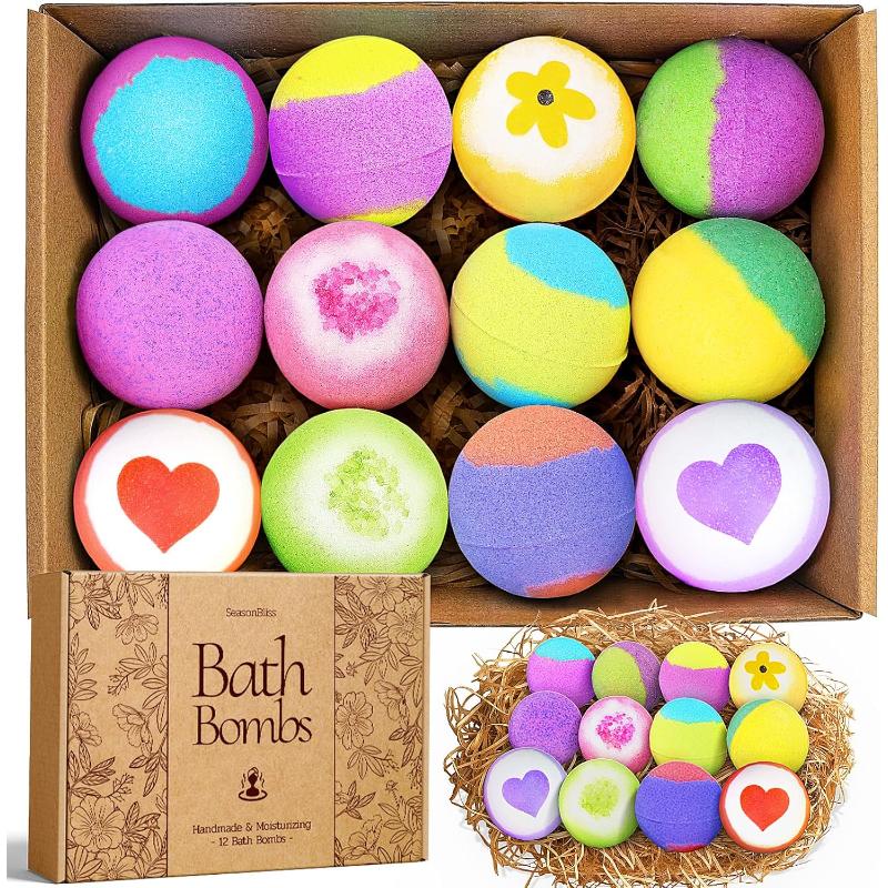 Luxurious Handmade Bubble Bath Bombs - Shea Butter Infused | Turmeric Soap, Perfect Gift Set for All! Cherry Skin Repair Body Wash bath  fizzies