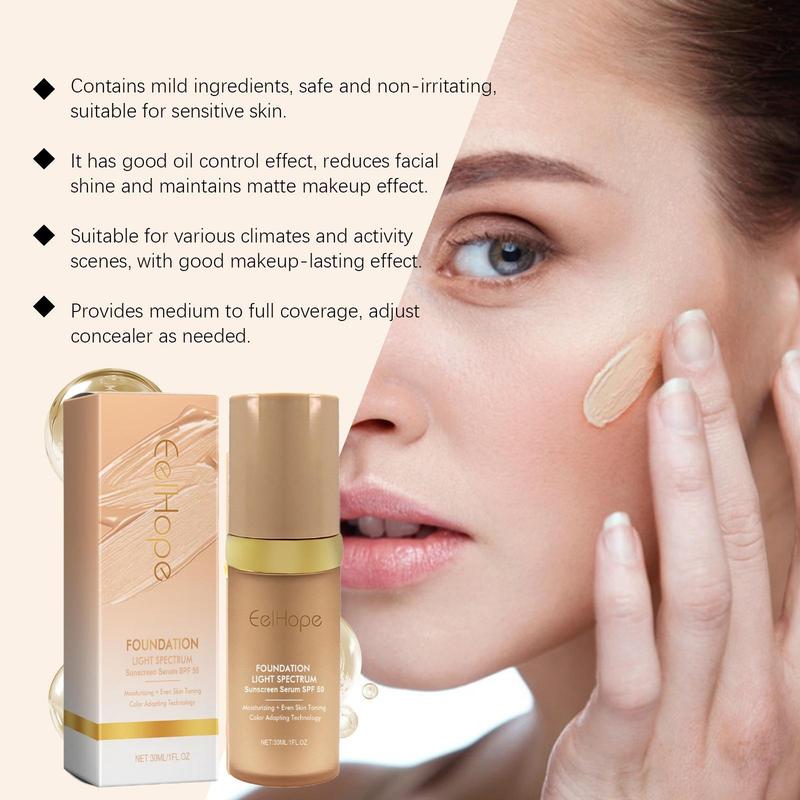 30ML Temperature Change Concealer Foundation, 1 Count Long Lasting Moisturizing Liquid Foundation, Natural Lightweight Concealer Foundation, Makeup Product for Women, Christmas Gift