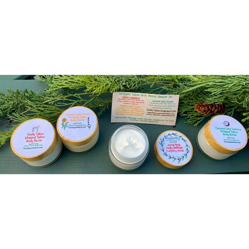 Winter Whipped Tallow Body & Face Butter Set - Grass-Fed Tallow, All-Natural Ingredients