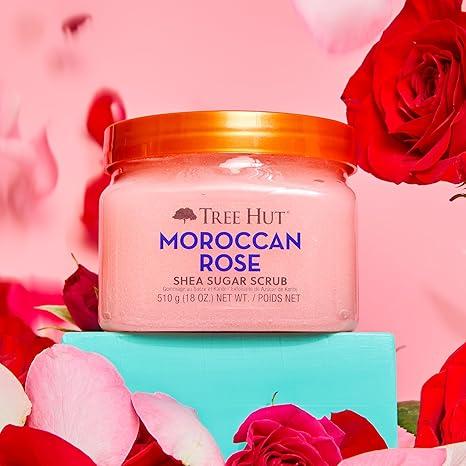 Tree Hut Moroccan Rose Shea Sugar Scrub | Exfoliating Body Scrub Removes Dead, Dry Skin for a Soft & Hydrated Feel