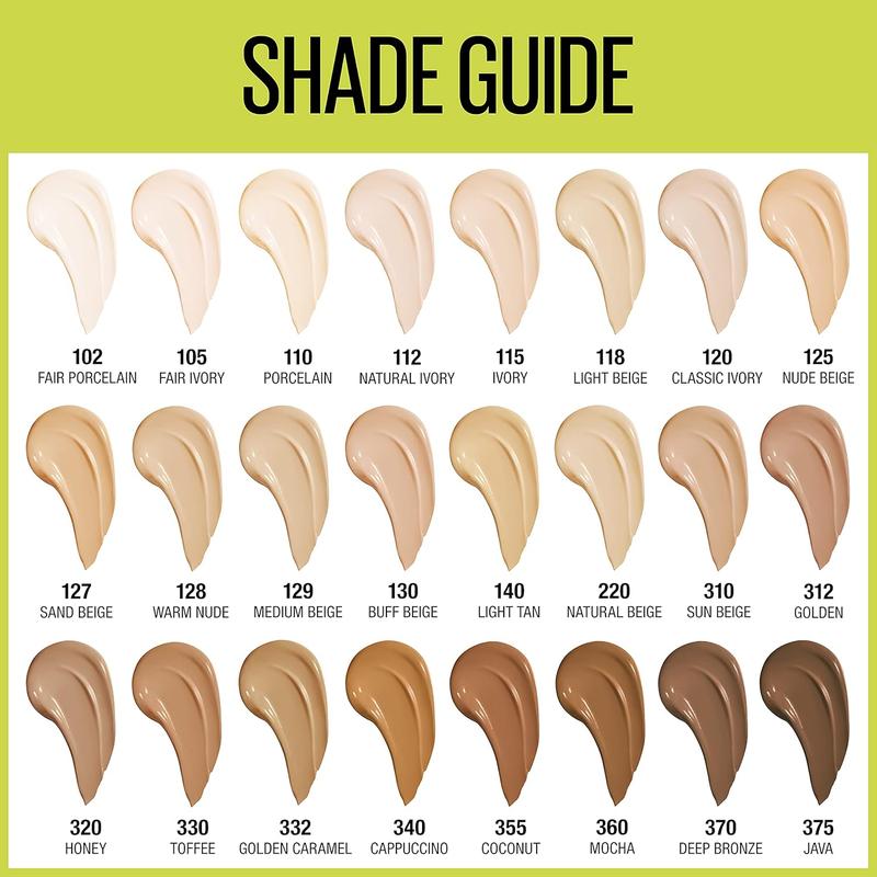 Super Stay Full Coverage Liquid Foundation Active Wear Makeup, Up to 30Hr Wear, Transfer, Sweat & Water Resistant, Matte Finish, Light Beige, 1 Count