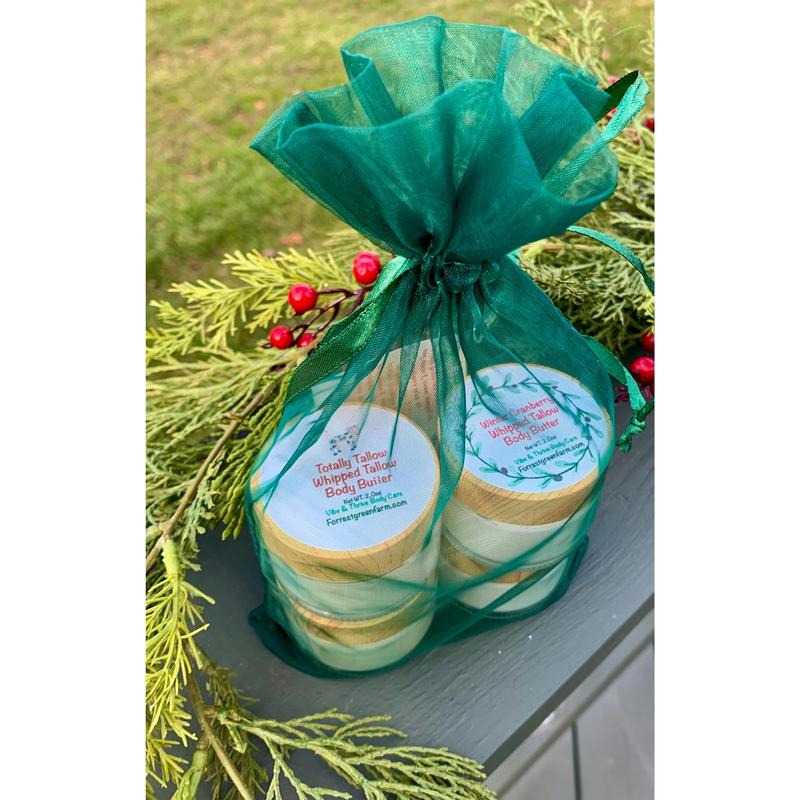 Winter Whipped Tallow Body & Face Butter Set - Grass-Fed Tallow, All-Natural Ingredients