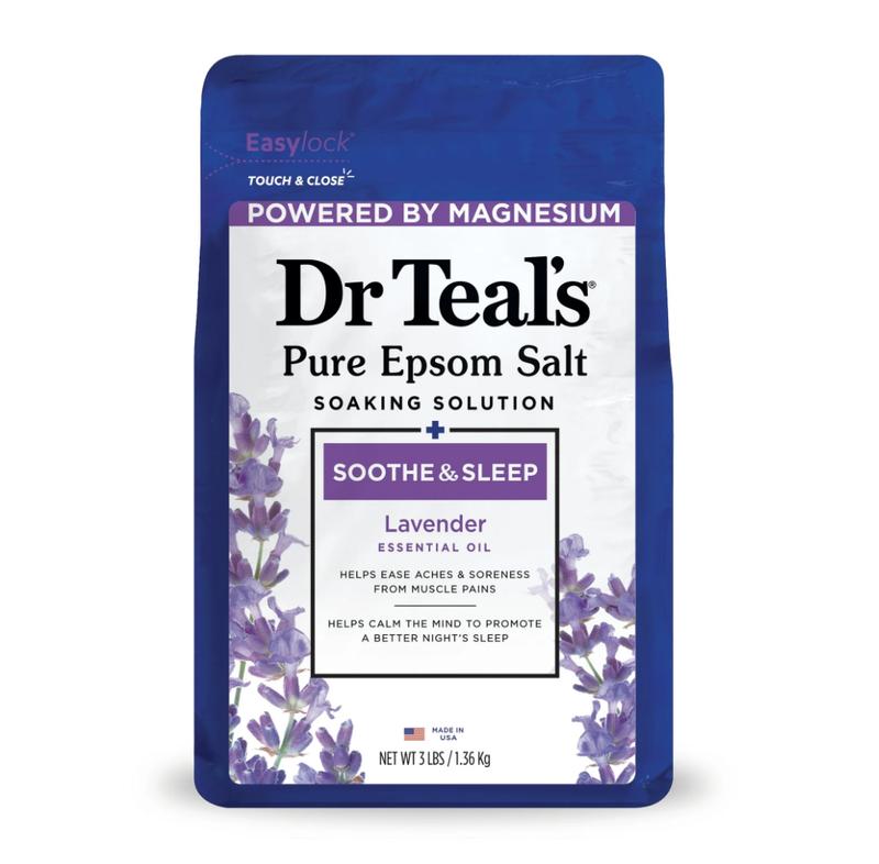 Dr Teal's Epsom Salt Magnesium Soak, Soothe & Sleep with Lavender, 3 lbs