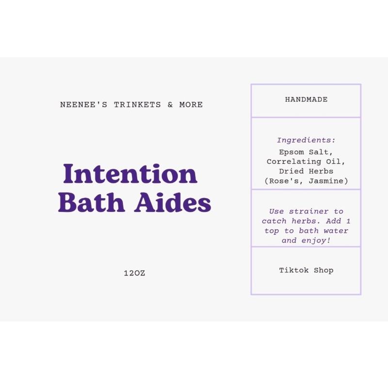 Intention Bath Aides - 12oz Travel Size, Handmade with Essential Oils and Herbs Body Care Blend Floral Comfort Skin Repair