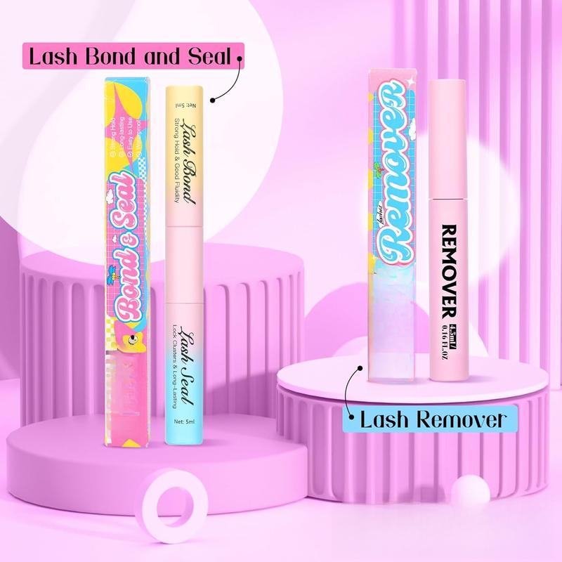 Lash Bond and Seal and Remover Kit, Bond and Seal Lash Glue and Cluster Lash Remover Eyelash Adhesive  72H Long Lasting Eyelash Glue and Eyelash Remover for Eyelash Extensions by