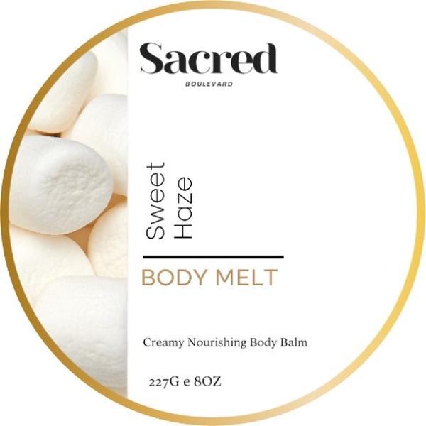 Sacred Boulevard Sweet Haze BODY MELT! Rich Smooth Nourishment With An Indulgent Aroma, All Skin Types, Dry Skin, Tighten, Glossy Skin, Body Balm, Body Salve, Glossy Body Butter, Glass Skin, Glowing Skin, Body Melt Body Care Scented