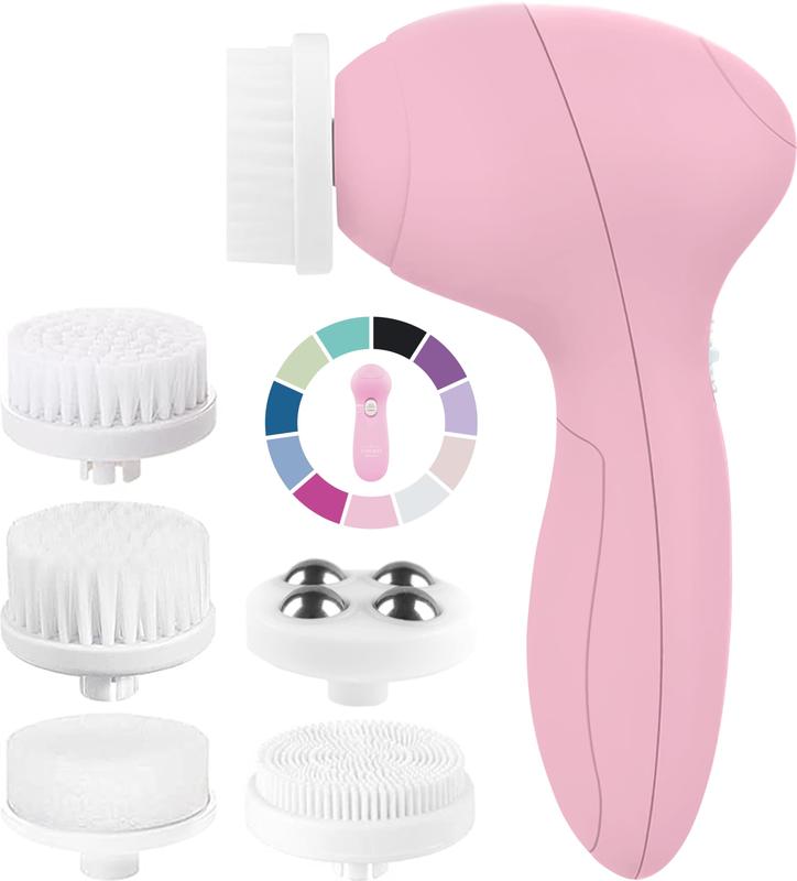 Comfort Powered Facial Scrubber with 7 Heads - Rose Quartz Edition! beauty  tools