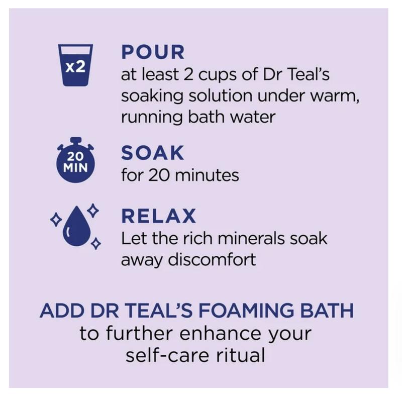 Dr Teal's Epsom Salt Magnesium Soak, Soothe & Sleep with Lavender, 3 lbs