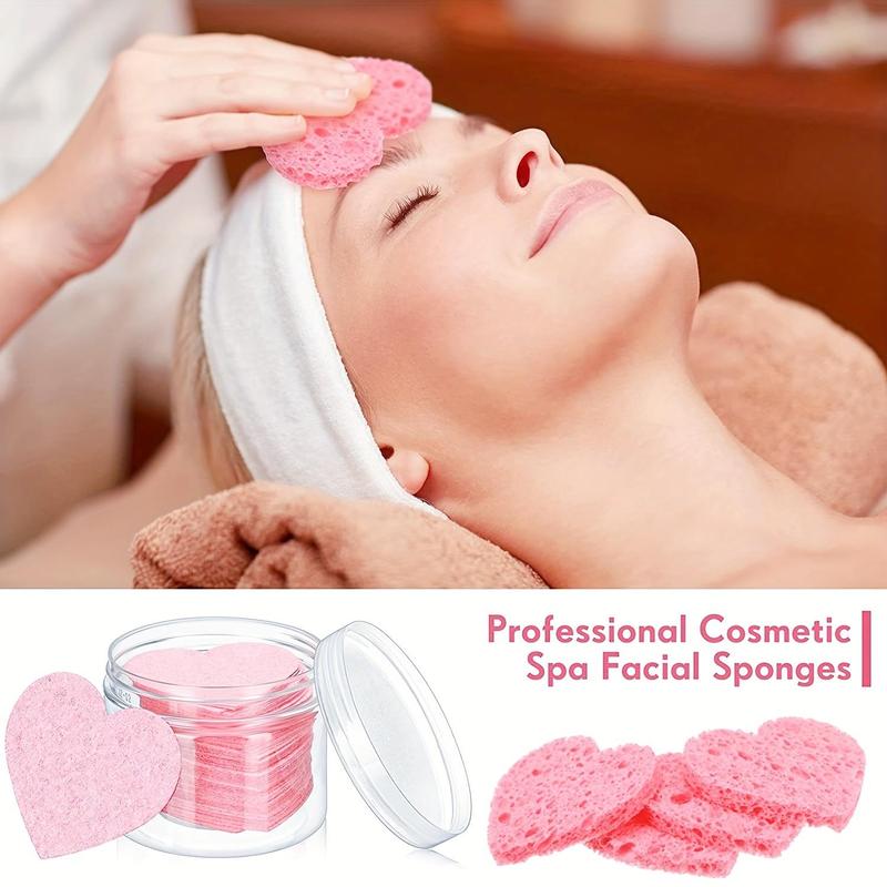 Heart Shaped Facial Sponge, 10 20 30pcs Compressed Face Wash Pad, Exfoliating Facial Cleansing Sponge, Facial Skin Beauty Tool, Skincare Tools, Christmas Gift