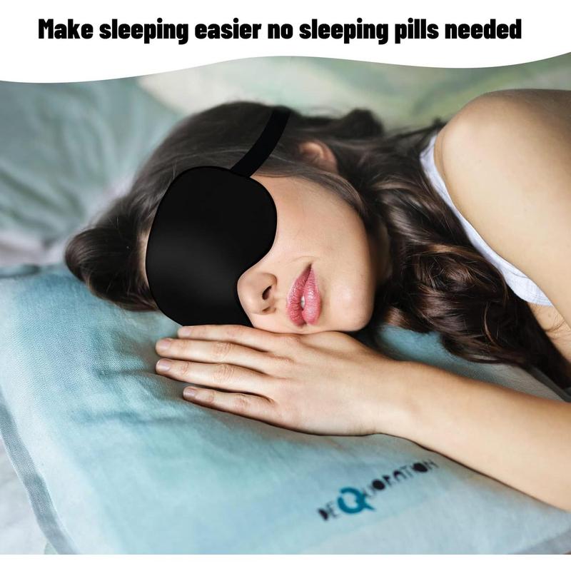 Sleep Mask, Silk Eye Mask for Sleeping with Adjustable Strap, Satin Blackout Sleeping Eye Mask for Men&Women, Comfortable Blindfold Eyeshade for Night Sleep(Black)