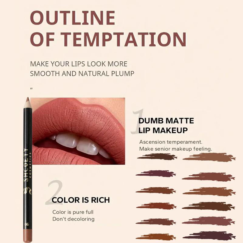 Matte Lip Liner Set,12pcs set Long LastingLip Liner Pencil, Easy Coloring Lipstick Penfor All Occasions Lip Makeup, Girls andWomen Makeup Accessories