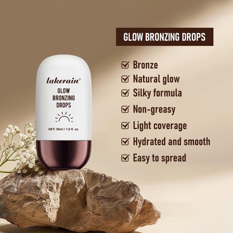 Long Lasting Glow Bronzing Drops, Lightweight & Non-greasy Bronzer, Natural Brightening Cream, Suitable for Whole Body, Skincare Products