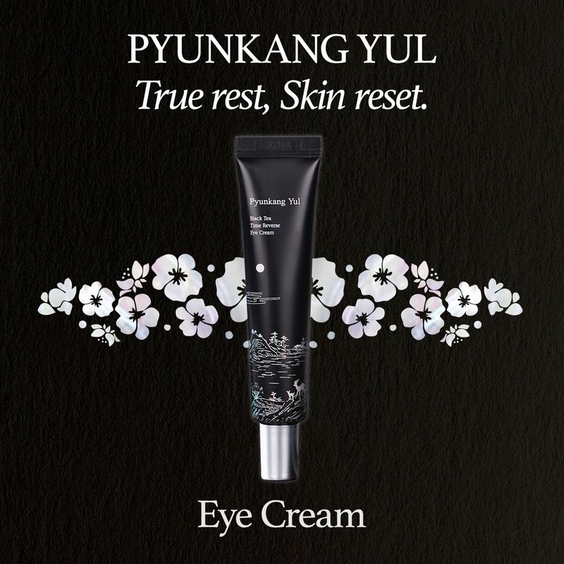 Pyunkang Yul Black Tea Time Reverse Eye Cream for Wrinkles - Korean Skin Care Eye Cream for Dark Circles and Puffiness (0.8 fl oz)