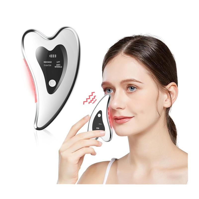 Electric Gua Sha Facial Tools - Face Sculing Tool Lift Device - Heated & Vibration & Red Light Masser, Anti-ing & Wrinkles, Puffiness, Double Chin, Tension Relief