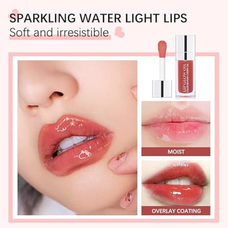 Hydrating Lip Glow Oil Lip Oil Gloss Transparent Toot Tinted Nourishing Long Lasting Repairing Lightening Lip Lines RASPBERRY) 0.2 OZ Glossy Lip gloss