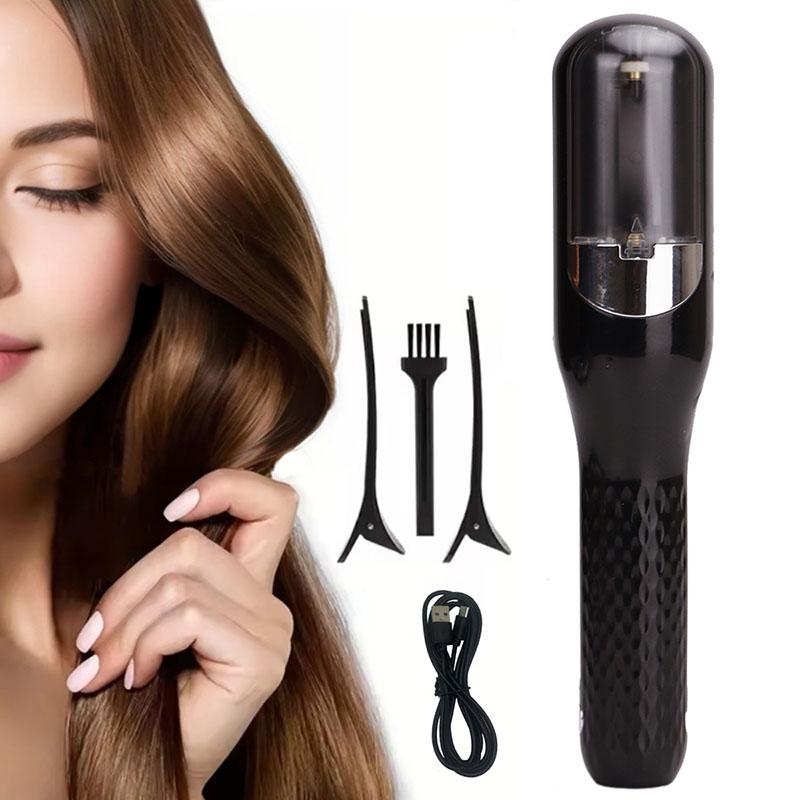 1pc automatic electric hair clipper, USB rechargeable, fork hair clipper suitable for all hair types, 2 in 1 hair edge control multifunctional C- type rechargeable hair clip