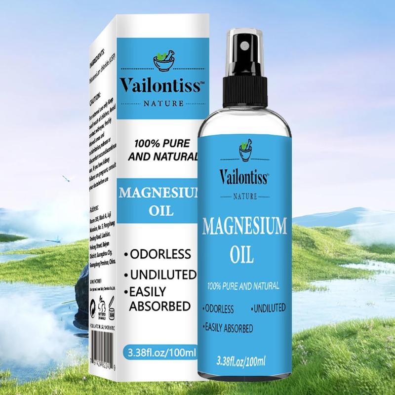 Long-lasting Magnesium Oil Spray, Body Skincare Spray Oils, Natural Body Essential Oil for Men & Women, Body Care Cosmetic Skincare Products.