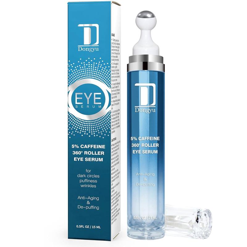 Dongyu 5% Caffeine Eye Serum Features A 360° Massage Ball Applicator That Effectively Reduces Dark Circles, Puffiness, Wrinkles, And Fine Lines