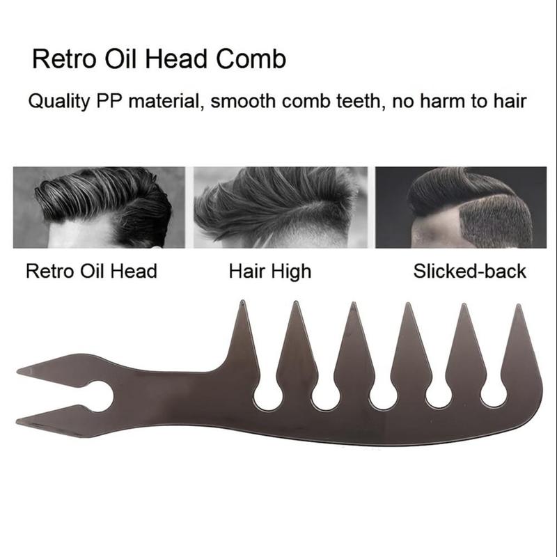 Wide Tooth Fork Comb, Retro Oil Head Hair Brushes for Barber Hairdressing, Heatless Hair Styling Tool