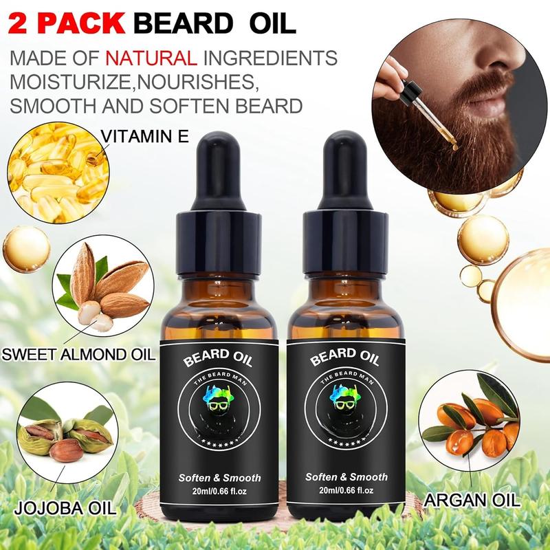 Beard Kit,Beard  Kit,w Beard Straightener,Beard Oil,Beard Balm,Beard Comb,Beard Scissor,Razor & Brush Stands,Bag,E-Book,Beard Care Christmas Dad Gifts for Men Him Father