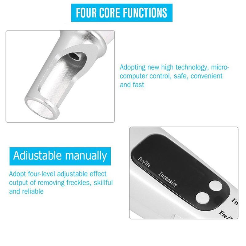 Blue Lighting Spot Remover Pen, Adjust The Strength of The Electric Spot Remover Pen to Reduce Freckles Portable Melanin Decomposition Remove Black Spots for a (US Plug) Facial Comfort