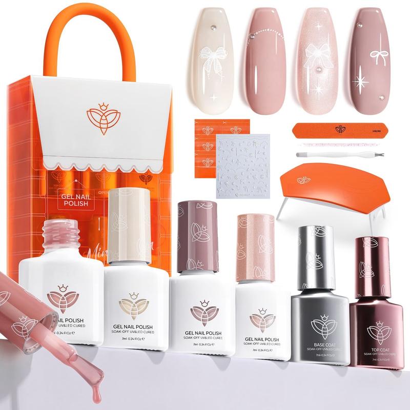 UV Light Gel Nail Polish Kit with Colors, Mini Salon Set  Nail Art Nail Care