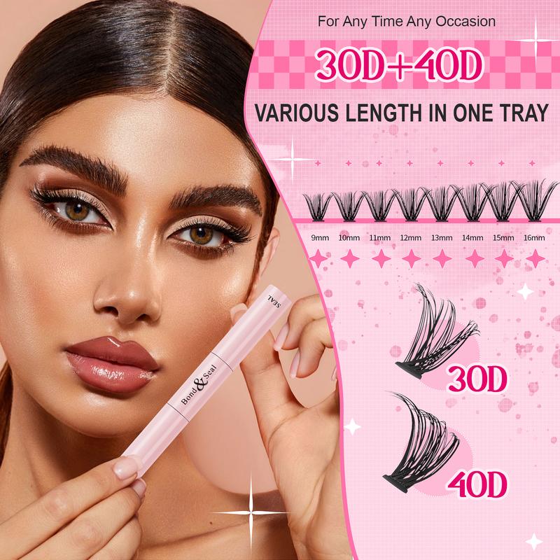 DIY Lash Extension Kit Waterproof Long-Lasting Individual Lashes 9-16Mix with Lash Bond & Seal,Lash Applicator Tool Lash Extensions at Home,Eyelashes Makeup Cosmetic Eyelashes Extensions Eyelash Extensions