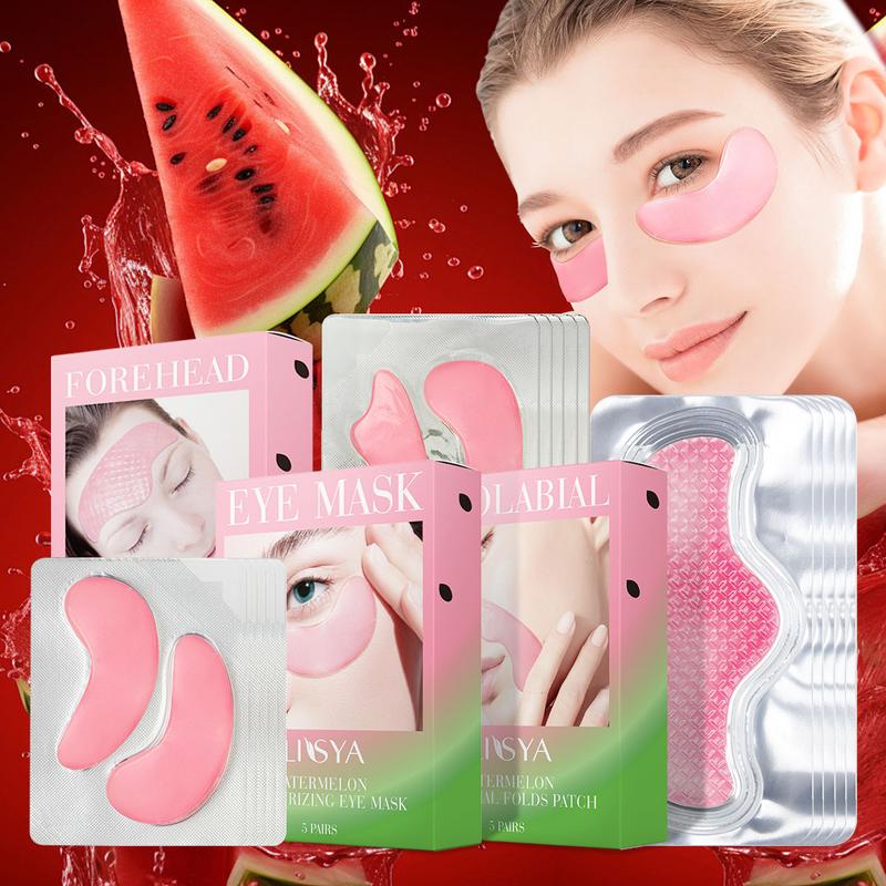 3 boxes, ILISYA Watermelon Facial skin care set, including eye mask forehead patch, moisturize, lift wrinkles, tighten and improve wrinkles Skin Repair Comfort