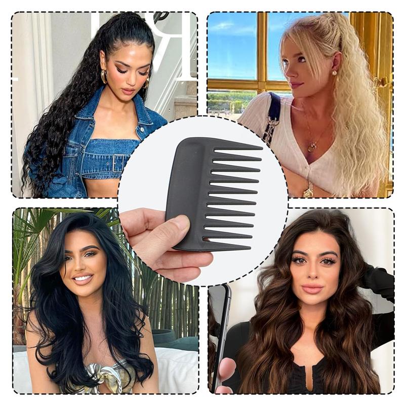 Iridescent Comb Wide Detangling Wide Tooth Comb, Compact & Easy to Clean Styling Multi Purpose Compact Hair Comb for Women & Men - Ideal for Straight, Curly and Wavy Wet or Dry