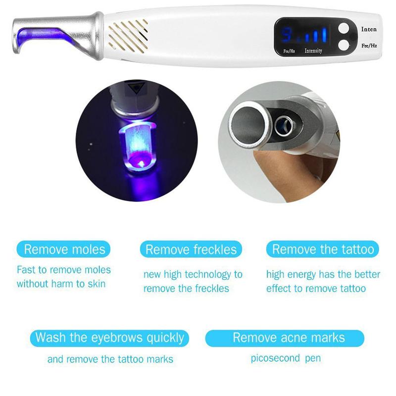 Blue Lighting Spot Remover Pen, Adjust The Strength of The Electric Spot Remover Pen to Reduce Freckles Portable Melanin Decomposition Remove Black Spots for a (US Plug) Facial Comfort