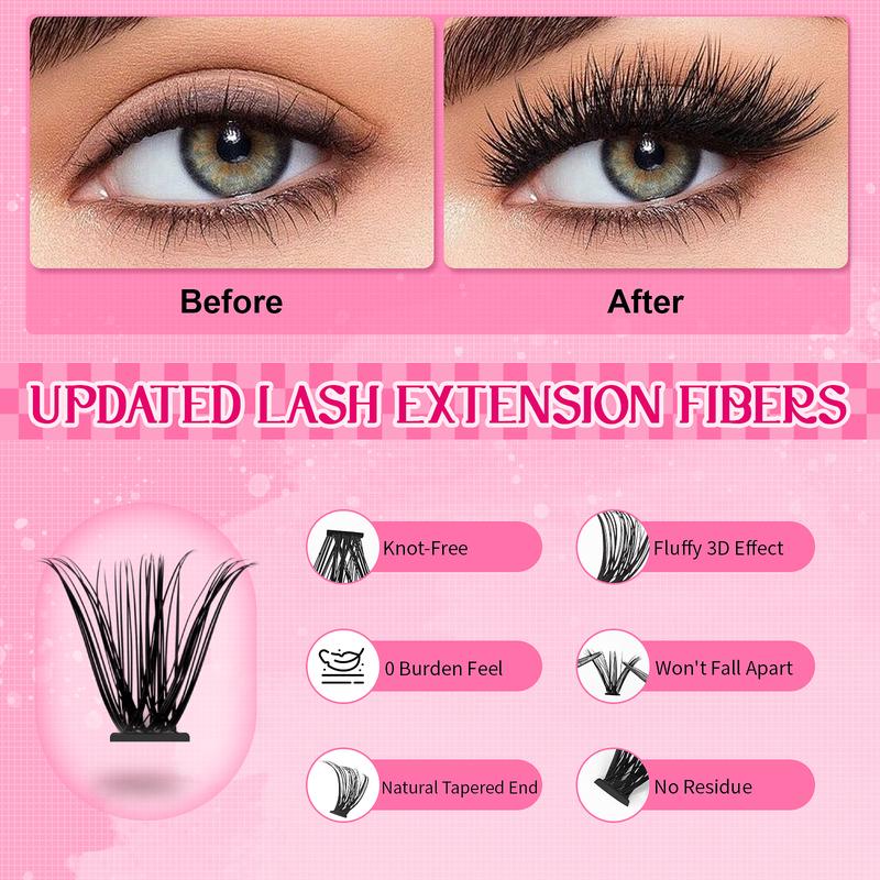 DIY Lash Extension Kit Waterproof Long-Lasting Individual Lashes 9-16Mix with Lash Bond & Seal,Lash Applicator Tool Lash Extensions at Home,Eyelashes Makeup Cosmetic Eyelashes Extensions Eyelash Extensions