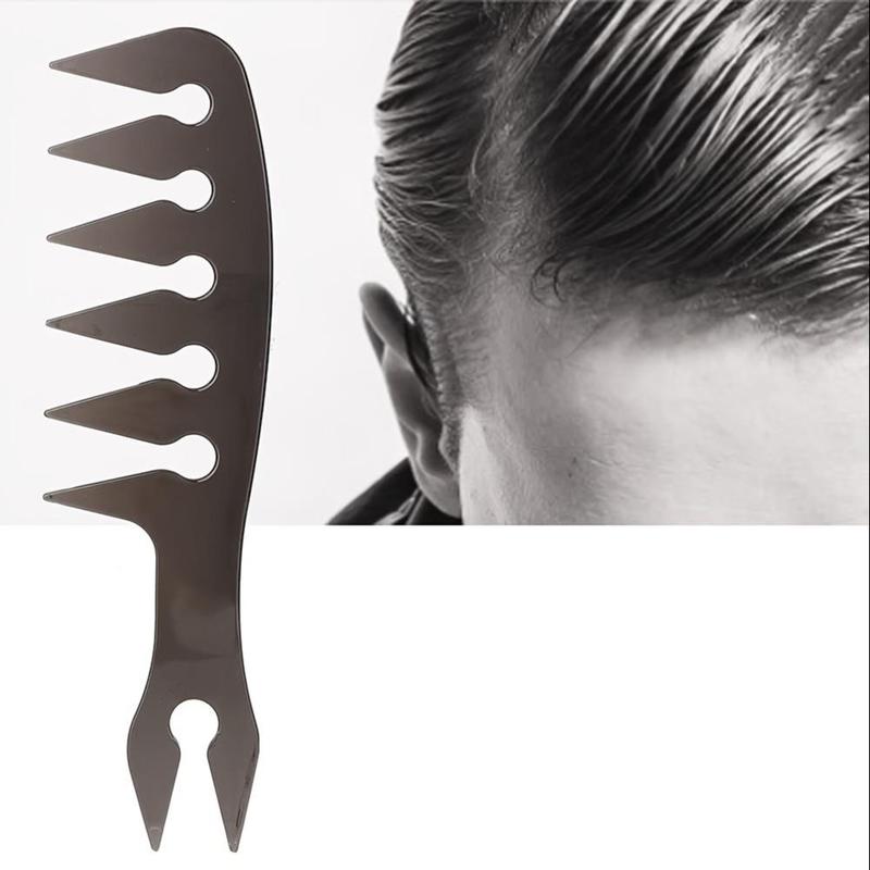 Wide Tooth Fork Comb, Retro Oil Head Hair Brushes for Barber Hairdressing, Heatless Hair Styling Tool