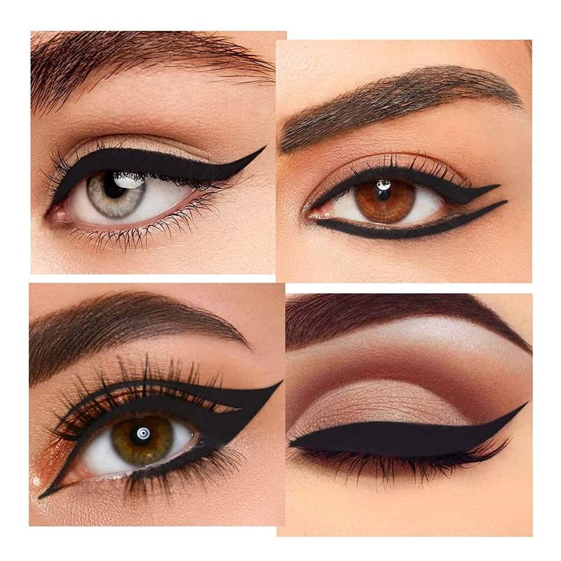 2Pcs Black Gel Eyeliner Pencil,Natural Black Eyeliner Cream Waterproof Smudge Proof,Eye Liner Black Smokey Eyeshadow Palette Stick Crayon,Goth Halloween Makeup