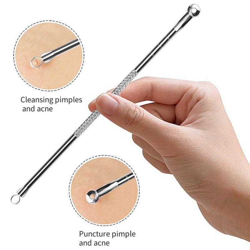 Blackhead Acne Cleansing Needle Tool Set with Storage Case, 2 Sets( 4ounts set) Comfort Acne Cleanser Tools, Facial Acne Pore Cleansing  Care Tools