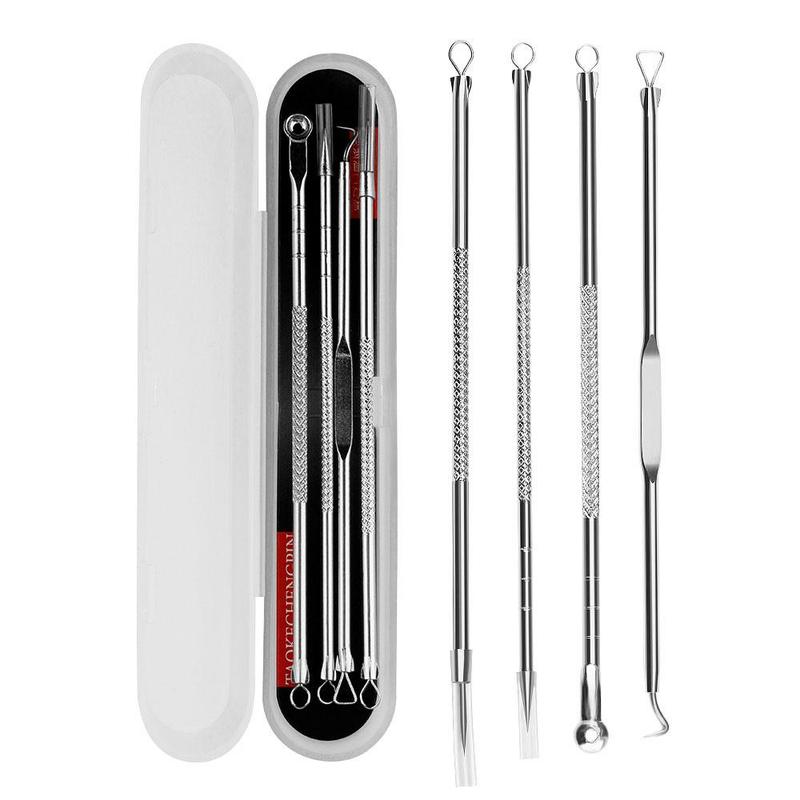 Blackhead Acne Cleansing Needle Tool Set with Storage Case, 2 Sets( 4ounts set) Comfort Acne Cleanser Tools, Facial Acne Pore Cleansing  Care Tools