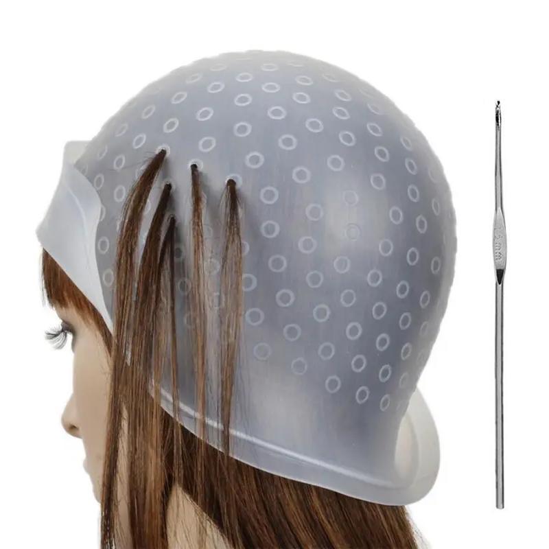 Silicone Hair Dying Hat, 1 Count Heatless Hair Dying Cap, Professional Hair Styling Accessories For Women & Men