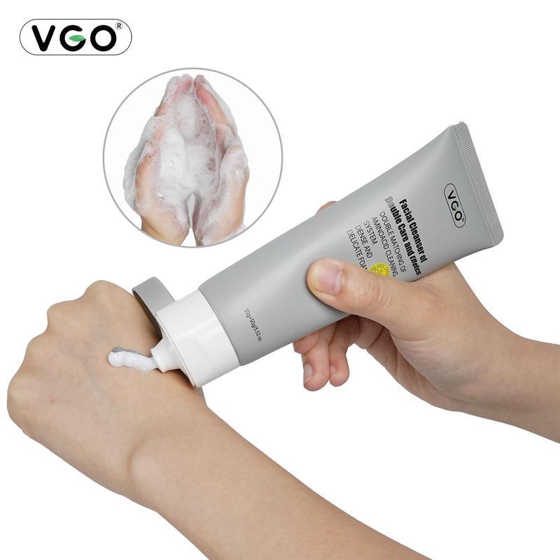 VGO Facial Cleanser, Daily Face Wash of Double Care, Cleansing and Moisturizing Set for Skin moisturize and Hydration - Moisturizer Skin Repair Skincare Repair Comfort Hydrate Moisture Hydrating Facial Wash Facial Cleansing