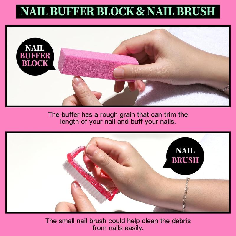 Nail Care Kit, Nail Files 100 180, Nail Buffer Block, Cuticle Nippers, Cuticle Trimmer, Cuticle Pusher, Nail Tools, Nail Kit, Pedicure & Manicure Tools, Nail Prep Kit, Manicure Kit for Women